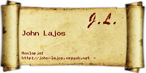 John Lajos névjegykártya