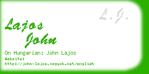 lajos john business card